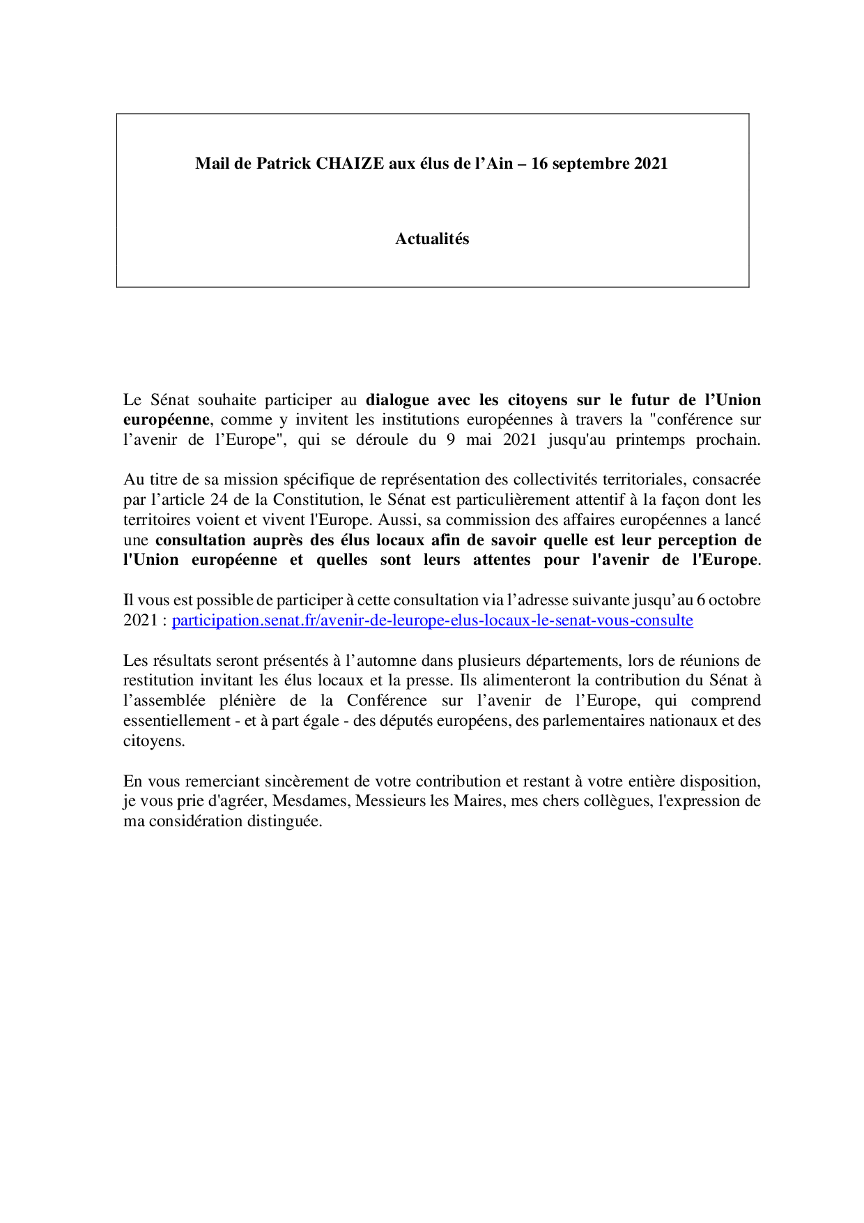 Mail_Information_Communiqué_Elus_Ain_N°81_20210916
