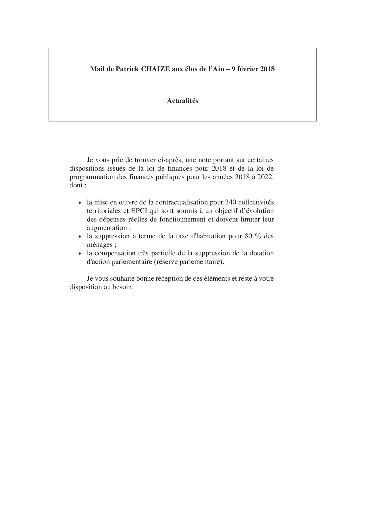 Mail_Information_Communiqué_Elus_Ain_N°27_201802091