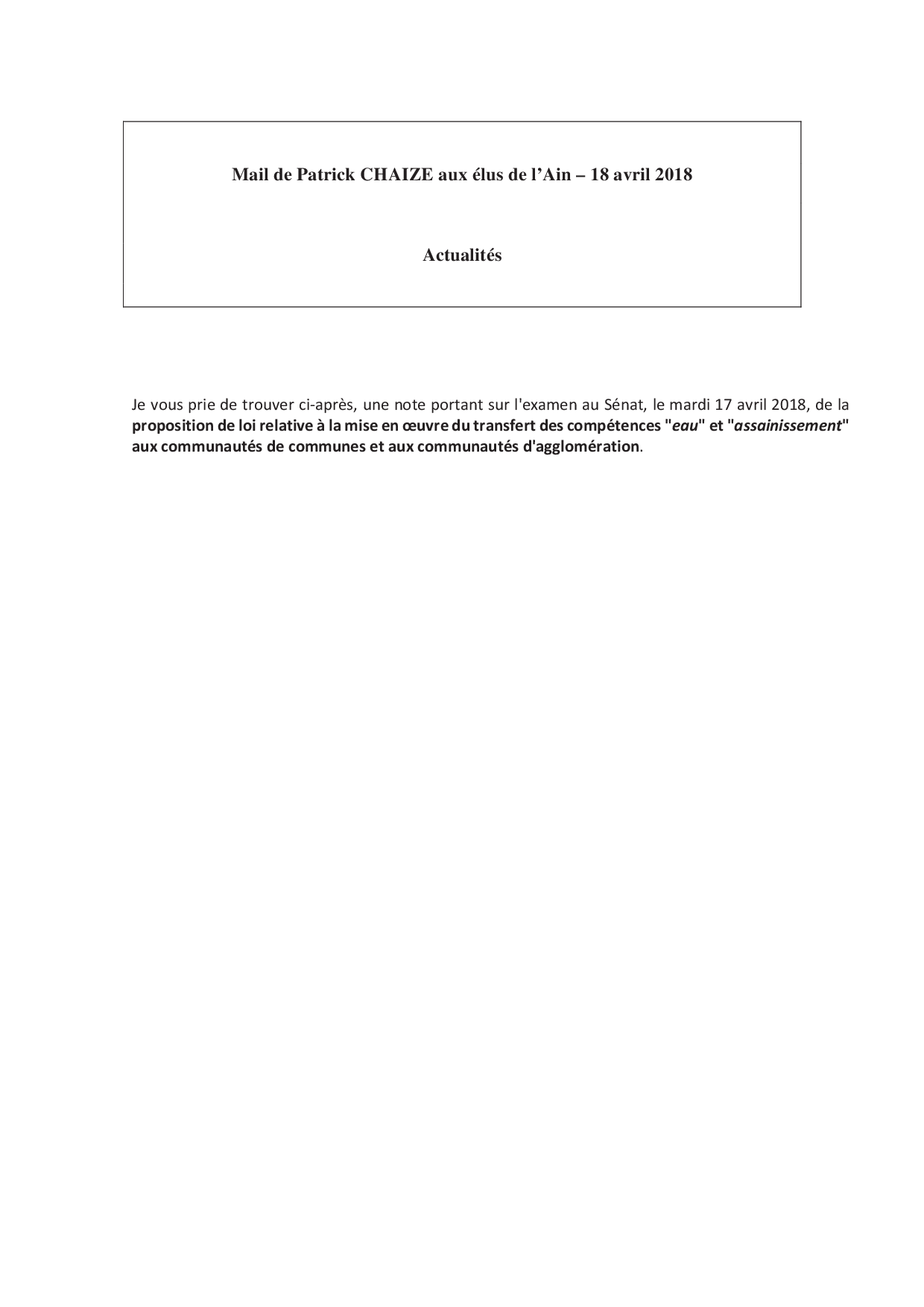 Mail_Information_Communiqué_Elus_Ain_N°30_20180418