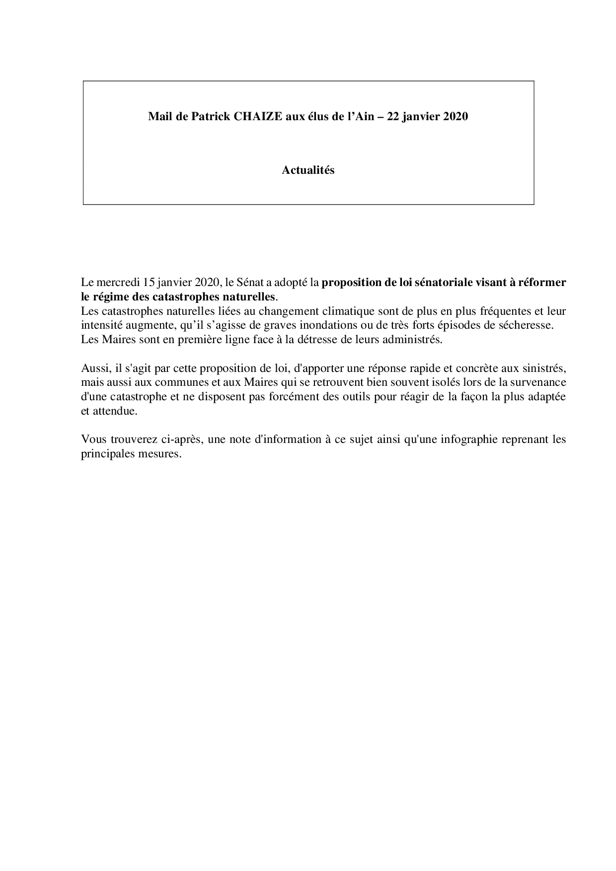 Mail_Information_Communiqué_Elus_Ain_N°54_20200122