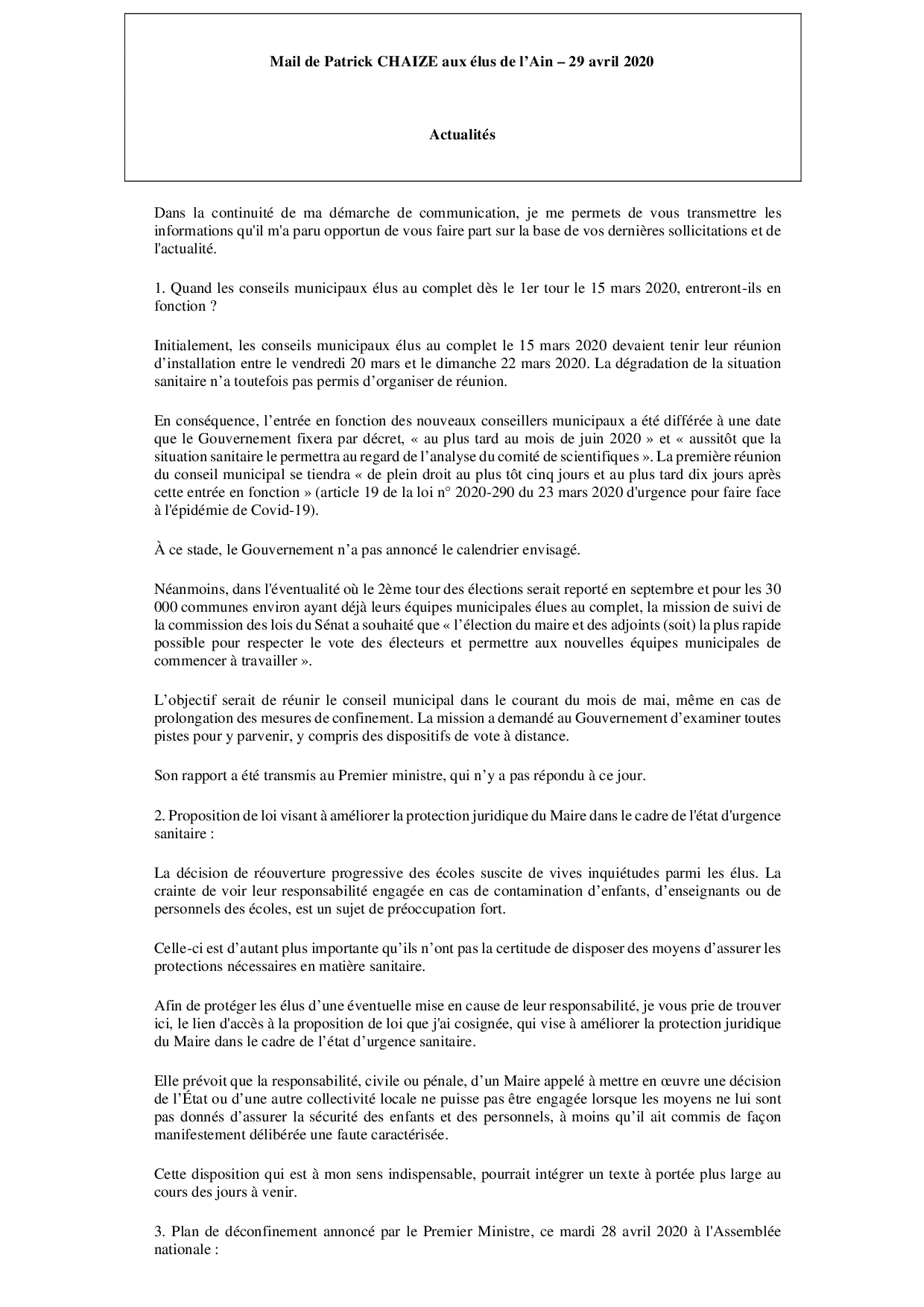 Mail_Information_Communiqué_Elus_Ain_N°63_202004291