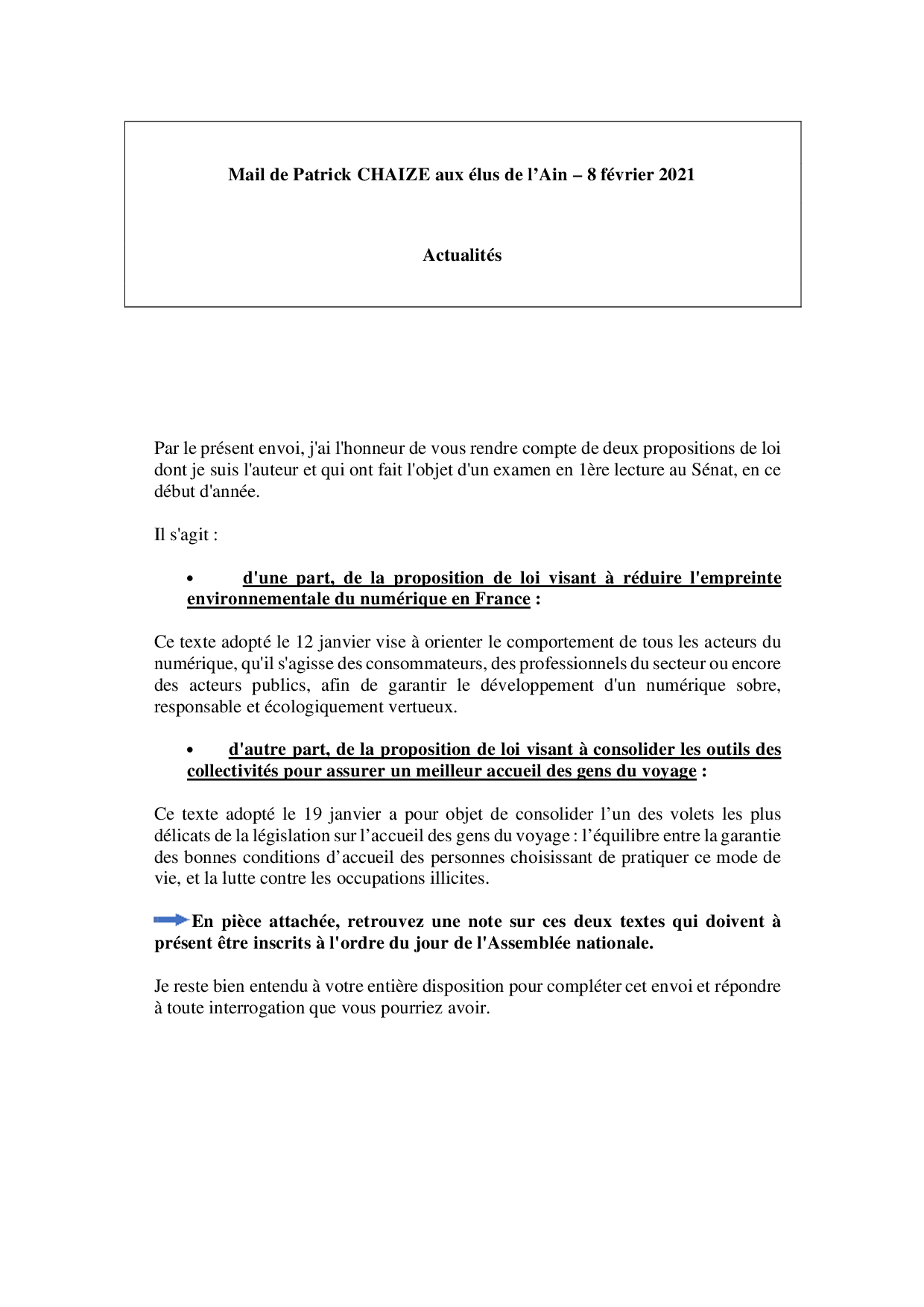 Mail_Information_Communiqué_Elus_Ain_N°72_20210208