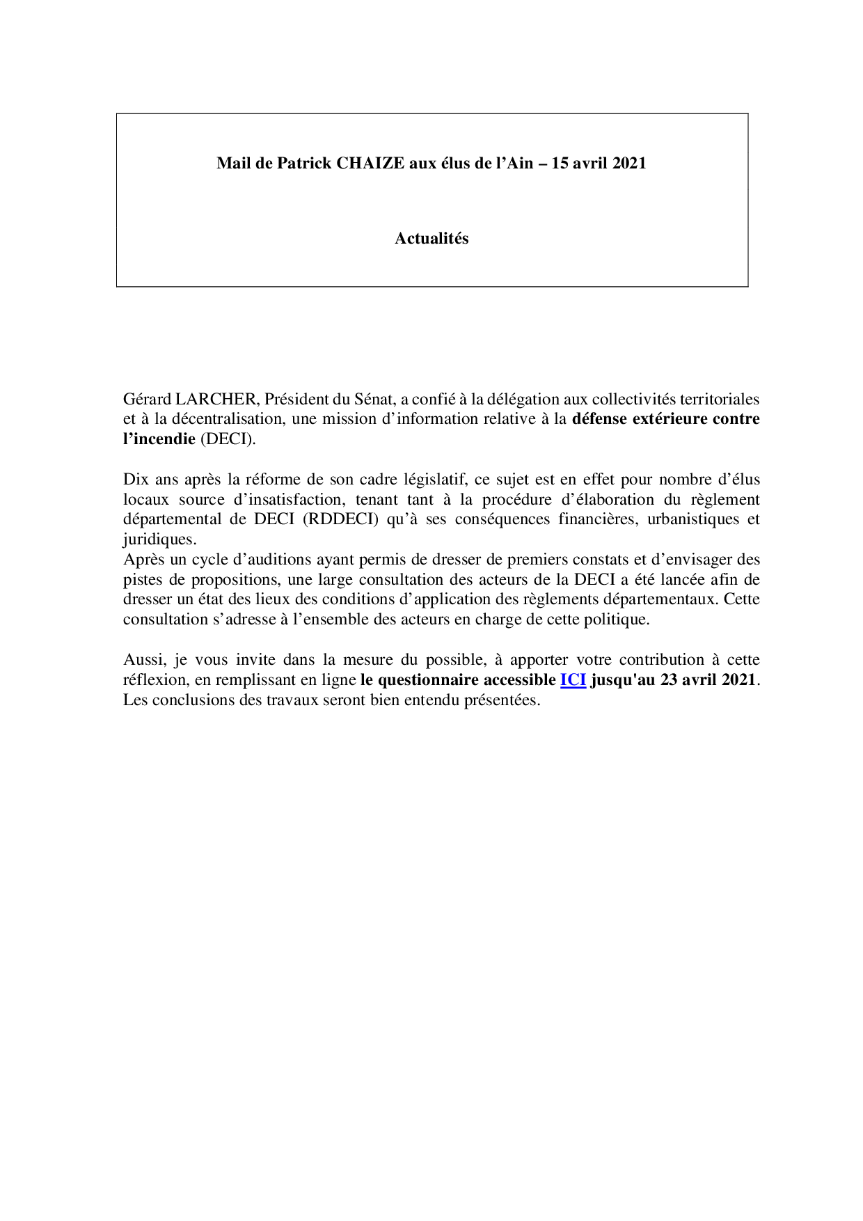 Mail_Information_Communiqué_Elus_Ain_N°75_20210415