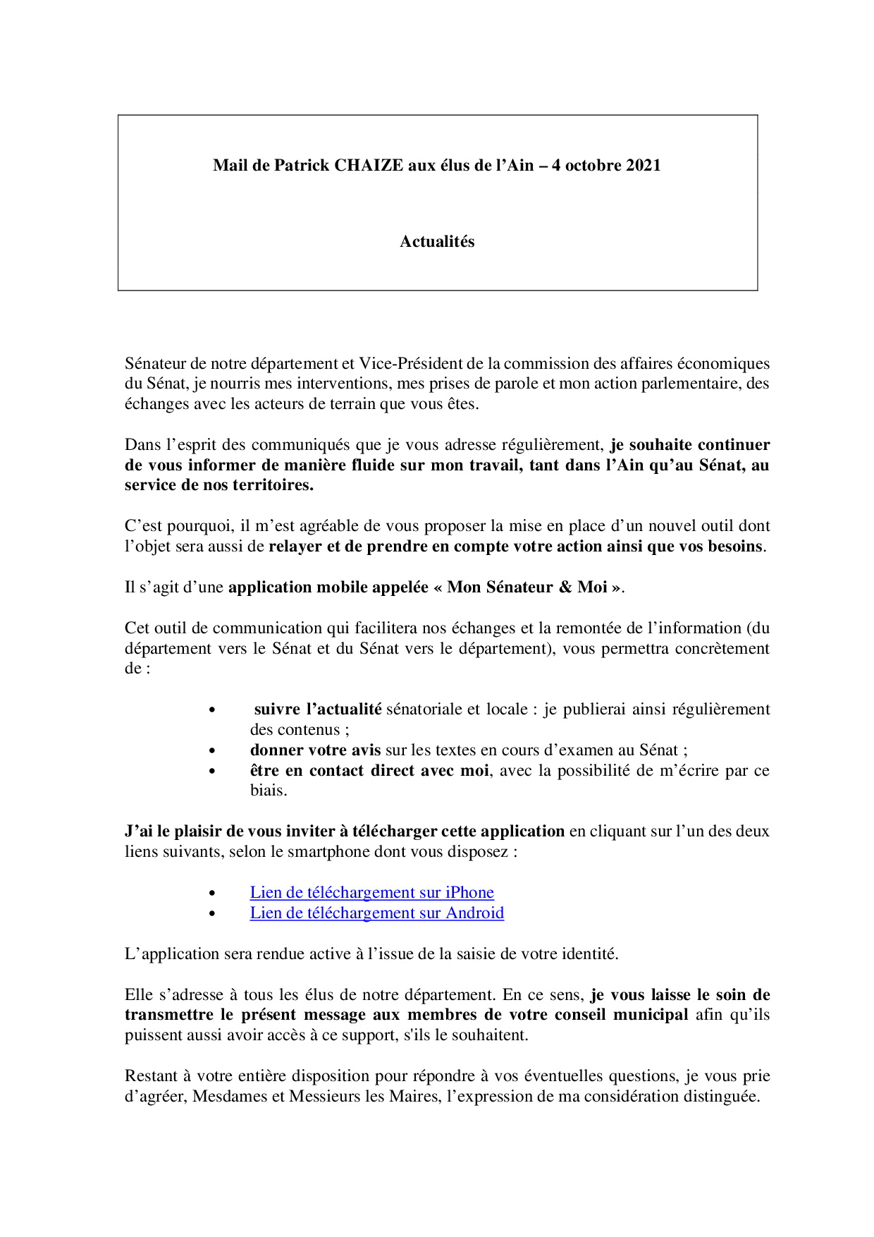 Mail_Information_Communiqué_Elus_Ain_N°82_20211004