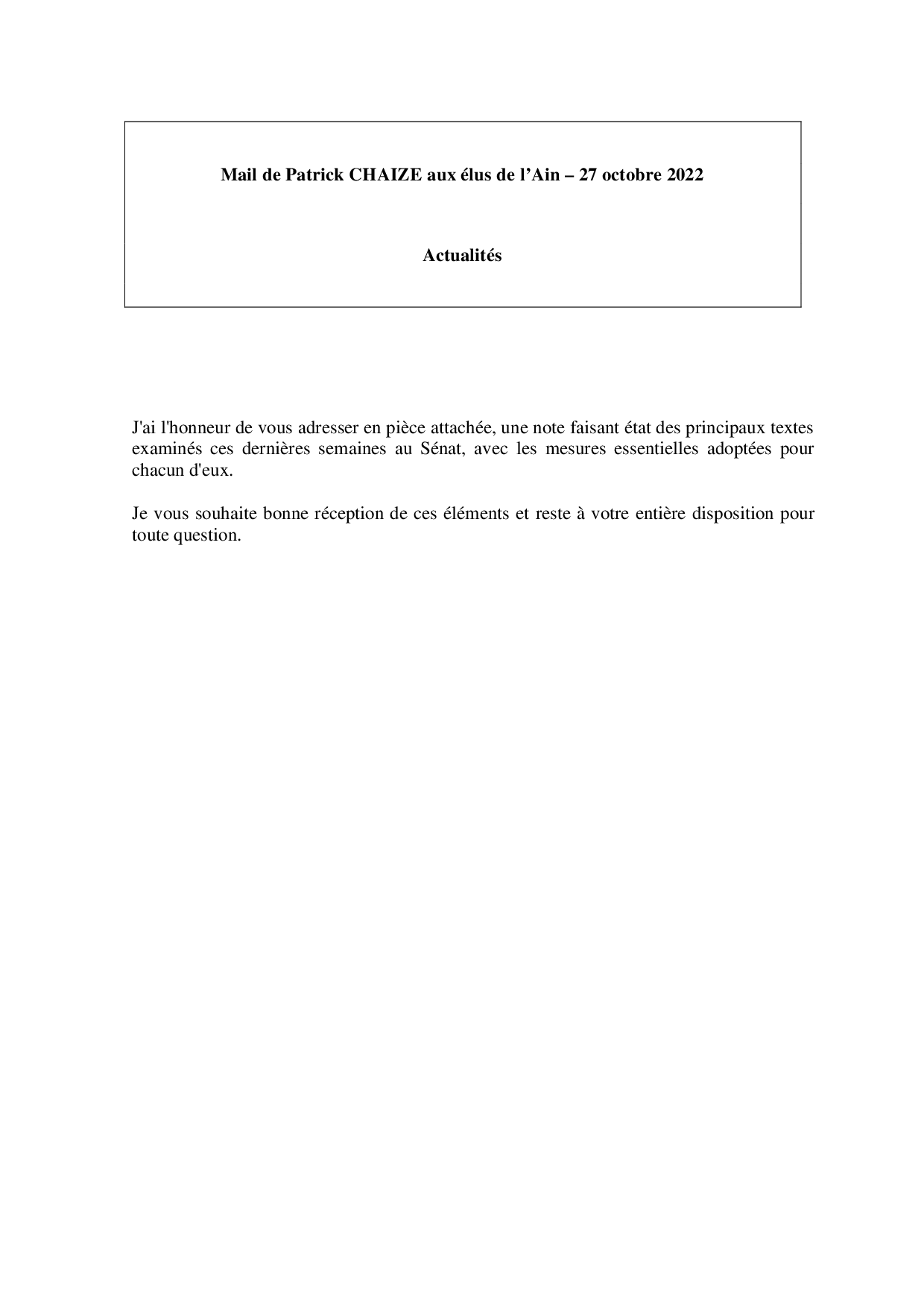 Mail_Information_Communiqué_Elus_Ain_N°90_20221027