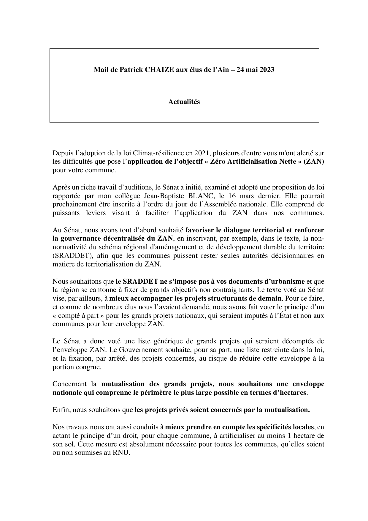 Mail_Information_Communiqué_Elus_Ain_N°98_202305241