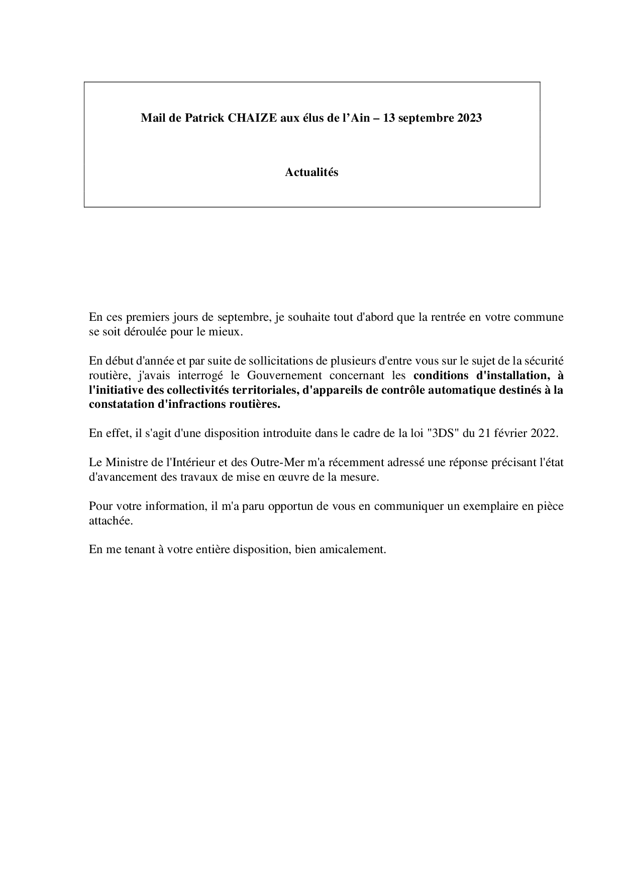 Mail_Information_Communiqué_Elus_Ain_N°105_20230913