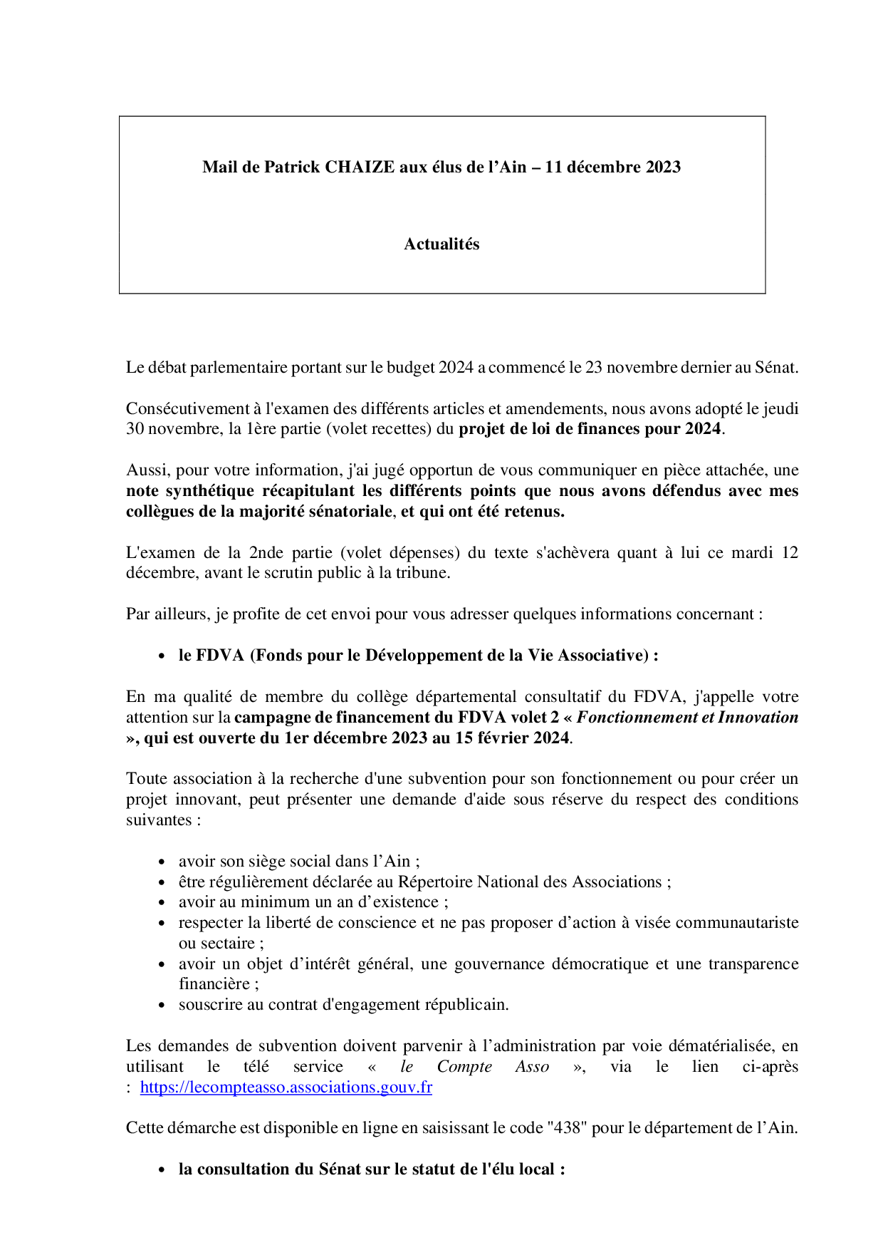 Mail_Information_Communiqué_Elus_Ain_N°107_202312111