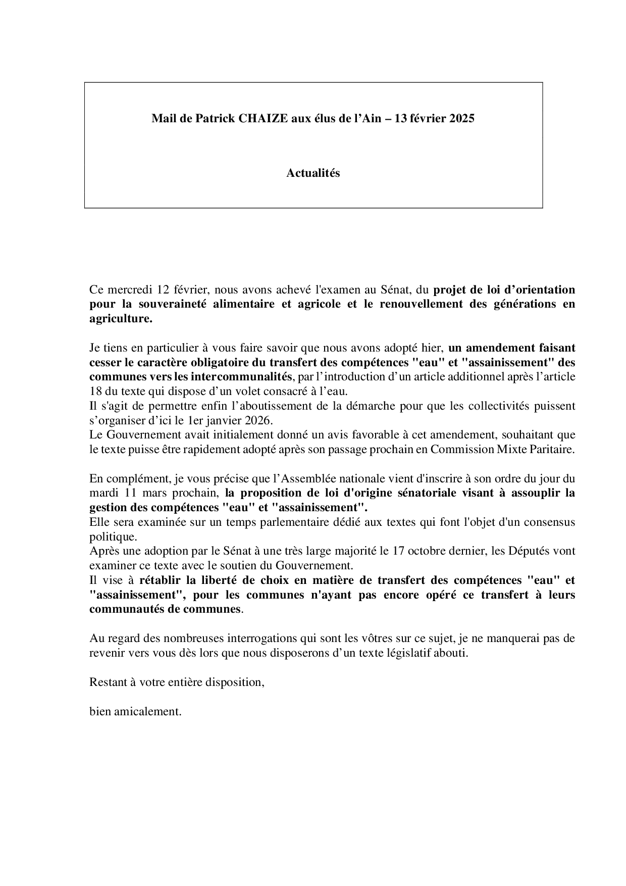 Mail_Information_Communiqué_Elus_Ain_N°119_20250213