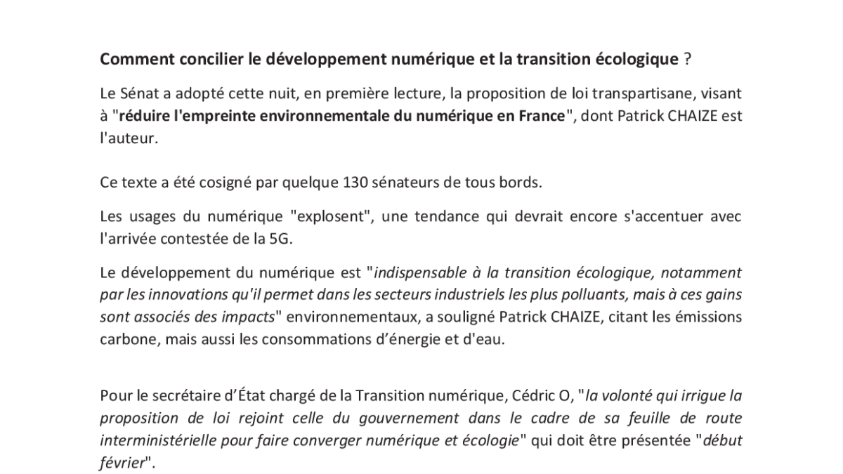 CP PPL Empreinte Environnementale Numérique