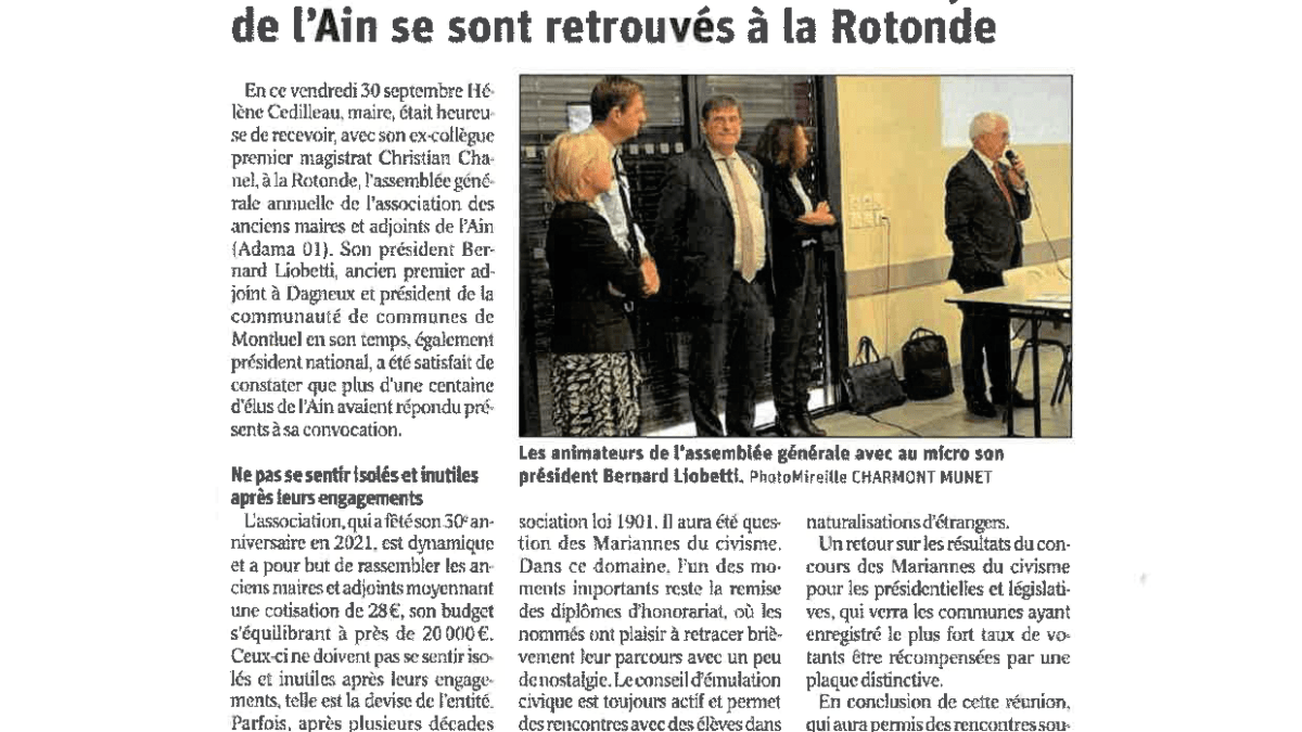 PERONNAS Une centaine d'anciens maires et adjoints de l'Ain se sont retrouvés à la Rotonde LeProgrès