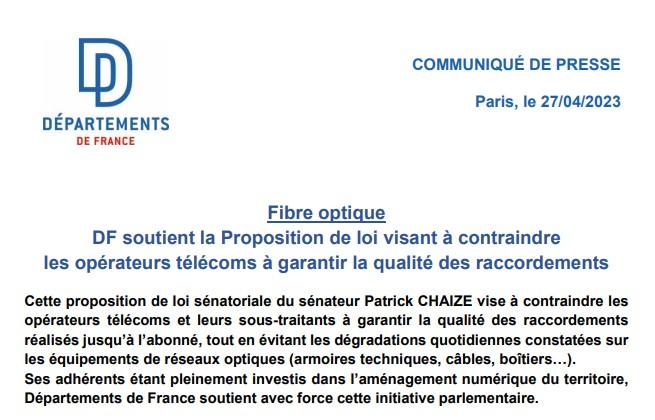 Communique de Presse Départements de France