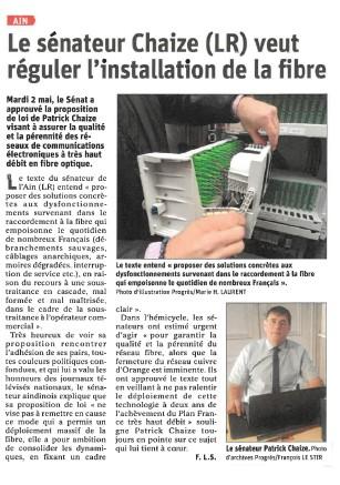 AIN Le sénateur Chaize veut réguler l'installation de la fibre LeProgrès