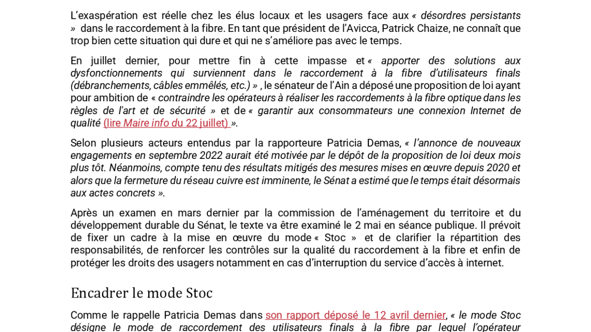 Article Web maire info.com