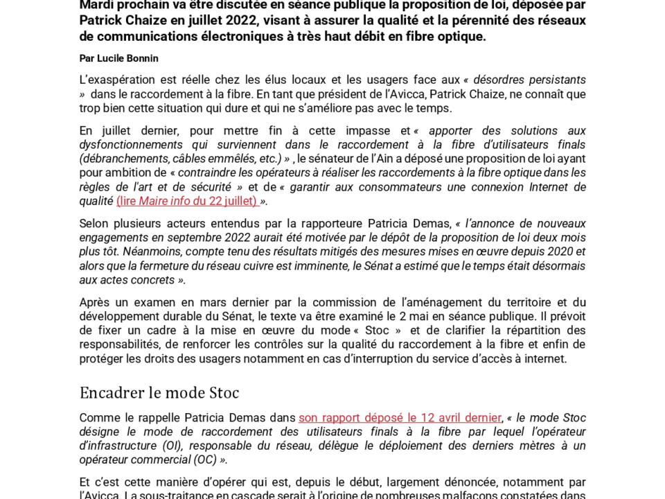 Article Web maire info.com