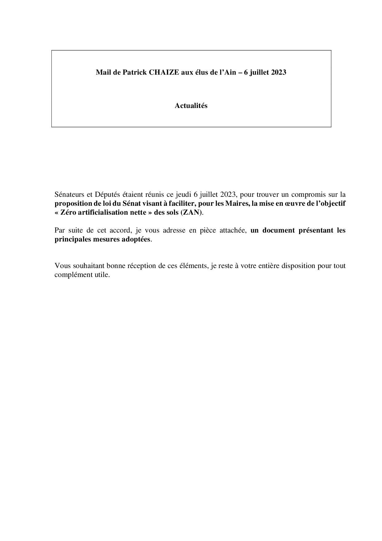 Mail_Information_Communiqué_Elus_Ain_N°103_20230706