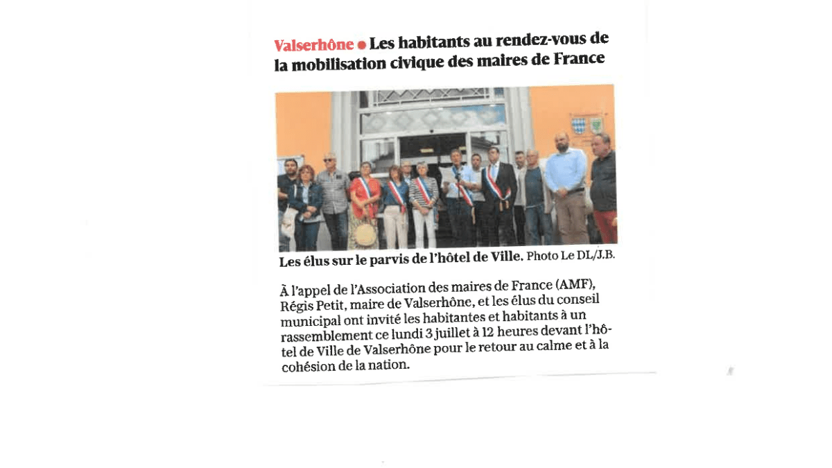 VALSERHONE Les habitants au rendez vous de la mobilisation civique des maires de France LeDauphiné