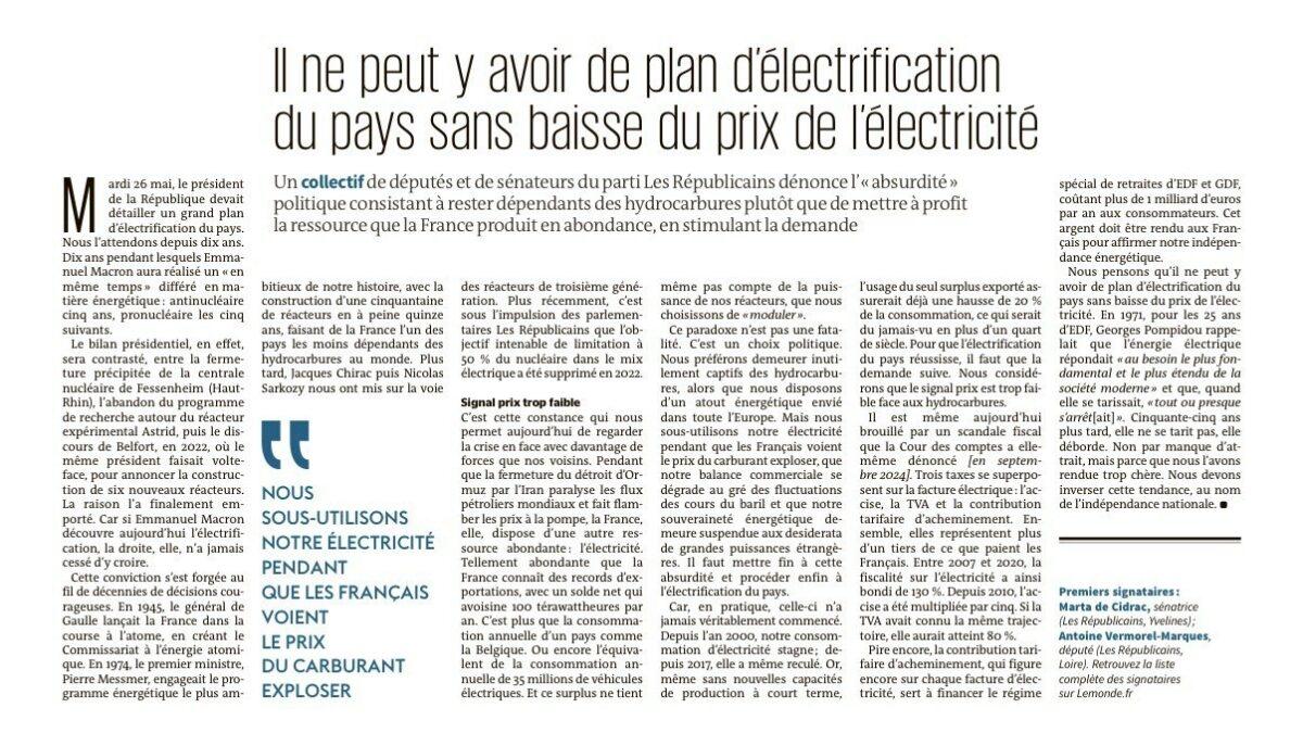 Tribune électrification
